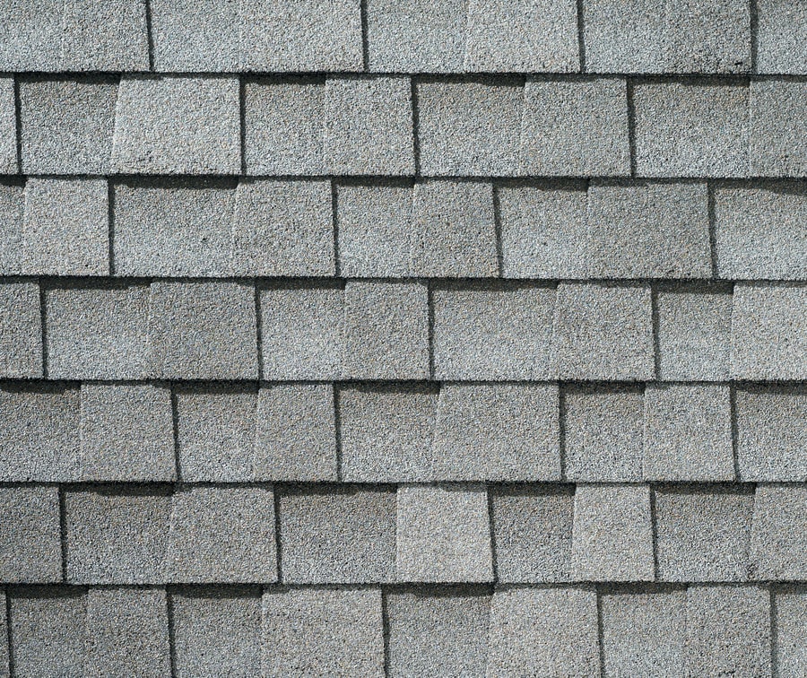 Gray roof shingles up close